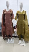 1790 By Ossm Style Chinon Hand Work Kurtis Set Size Combo 